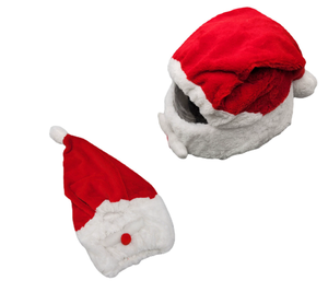 Noël dessin animé <span class=keywords><strong>moto</strong></span> motard en peluche <span class=keywords><strong>casque</strong></span> complet couvre-chef nouveau personnalisé équitation chaud chapeau de père noël en stock - Product Image 5