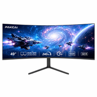 Moniteur de bureau incurvé sans bordure 49 pouces 240Hz 1ms IPS 5K DQHD personnalisable en gros pour PC Gaming et Café