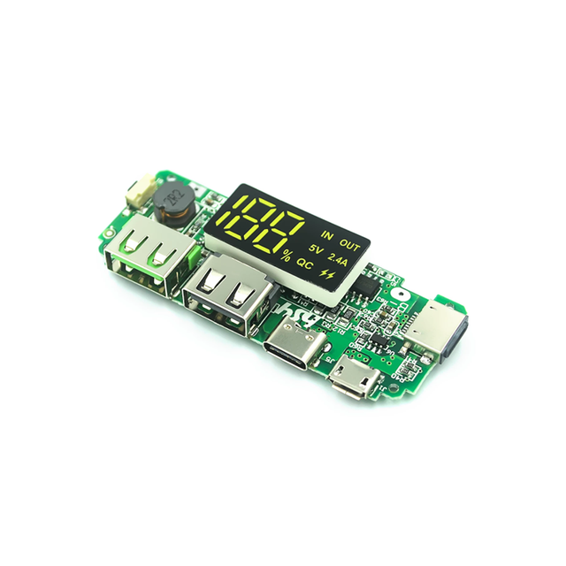 Okystar LED Dual USB 5V 2.4A Micro Type-C USB Mobile Power Bank 18650 Lithium Battery Charging Module Board