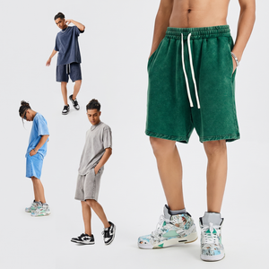 OEM Custom Mens Acid Wash Vintage Shorts Oversized Blank Y2K Streetwear Heavyweight Terry Cotton Short TKAN7722 - Product Image 1