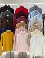 Pull en maille à col roulé pour femme, coupe classique, avec dentelle, haut chaud et doux, idéal pour l'automne/le printemps, décontracté, simple, anti-boulochage