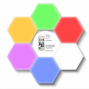 DIY Smart Home Lights Multi Color Motion Sensor Decoration for Home RGB Light App Lampara Hexagonal Led Night Light