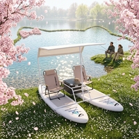 Nouveau Bateau Gonflable DWF à Double Coque avec Table et Sac de Rangement en PVC, Conception Durable, Idéal pour les Excursions sur Lac et Complexes Hôteliers - Vente Flash