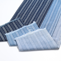 Bleu 82% coton léger et épais rayures Jacquard Denim tissu pour jean 7.8 Oz haute qualité Denim tissu en gros