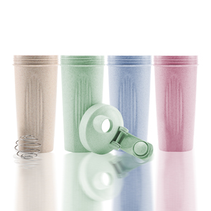 Top Seller 400ml 600ml Bio-plastic Wheat <strong>Straw</strong> <strong>Water</strong> <strong>Bottle</strong> Sports <strong>Shaker</strong> Gym Protein <strong>Shaker</strong> <strong>Bottle</strong> With Mixer Ball