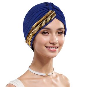 Nuevo Turbante Elástico, Transpirable y Cómodo con Pedrería Lateral para <span class=keywords><strong>Mujer</strong></span>, Estilo Europeo y Americano - Product Image 6