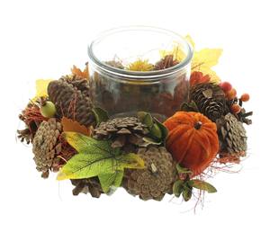 Décorations de Noël faites à la main par une usine BSCI, décorations de table en forme de cône de pin, porte-bougie en verre pour bougie chauffe-plat, porte-bougie de Noël personnalisé - Product Image 3