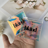 Petit aligneur transparent en plastique bijoux irisés + pochette auto-portante Mylar holographique réutilisable Mini PVC emballage bijoux sac zippé