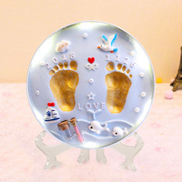 Kit DIY pour empreintes de mains et de pieds de bébé, cadre souvenir en bois fait main pour empreintes de pattes de chien et d'animaux de compagnie, cadeaux et souvenirs