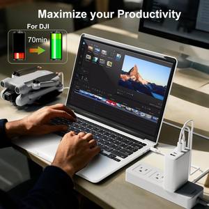 Cargador de Drones GaN de 100W USB C para <span class=keywords><strong>DJI</strong></span> Specta <span class=keywords><strong>Mini</strong></span> Air 3 Mavic 3 Series, Cargador Rápido PD de 100W para Batería y <span class=keywords><strong>Control</strong></span> Remoto de Drones - Product Image 5