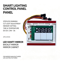 Variateur de lumière à trois touches 12V 60W avec horloge tricolore/désembuante et alerte AM/PM pour miroir LED intelligent