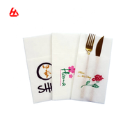 Serviettes en papier Airlaid personnalisées avec logo, effet lin, pour restaurant - Offre Spéciale