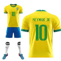 Brezilya takımı forması 2021-22 ev ve uzak milli takım futbol forması set No. 10 Neymar çocuk futbol forması