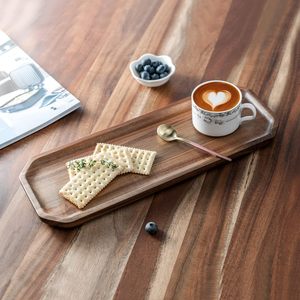 Juego de 2 Bandejas Rectangulares de Madera de Acacia Maciza de 16 y 12 Pulgadas, Modernas y Sostenibles, para Postres, Alimentos, Verduras, Frutas y Charcutería - Product Image 2