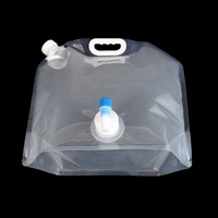 Nouveau produit sac à eau portable 10 litres en plastique vanne papillon pochette à eau pour liquide à boire avec robinet