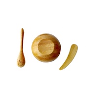 Produits de beauté pour le visage écologiques, ensembles de bols à mélanger, bols cosmétiques en bois et bambou avec spatule en bambou, cuillère