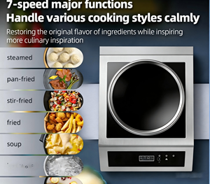 Cuisinière à induction concave à brûleur unique de 3500 W pour usage commercial avec contrôle de la température, puissance de 3500 W pour un chauffage rapide - Product Image 6