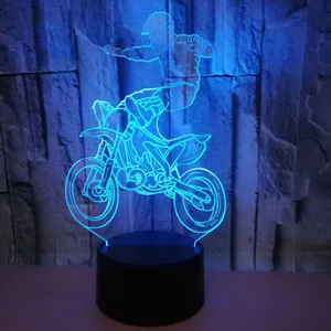 Специальные эффекты для внедорожника мотоцикла 3d огни цветные сенсорные светодиодные визуальные подарки декоративные маленькие настольные Светодиодные ночные светильники
