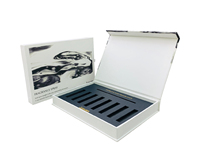 Emballage de boîte cadeau magnétique noire de marque de luxe pour tubes en verre et parfums avec insert en mousse