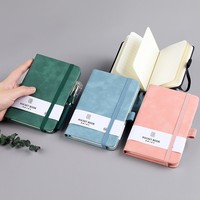 Libreta de cuero PU A6 de bolsillo con logotipo personalizado, de alta calidad, mini libreta A7 de tapa dura para negocios y estudio.