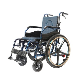 Silla de Ruedas Manual Ligera de Aluminio KSM-201P, Diseño Desmontable, Moderna, Nueva, Popular para Clínicas y Estacionamientos, Venta al Por Mayor - Product Image 1