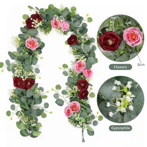 <b>Artificial</b> Camellia <b>Vines</b> 180cm Silk <b>Flower</b> Garland For Wedding Home Decor Greenery Bouquet - Product Image 5