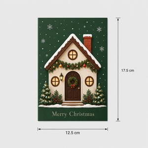 Carte de vœux de Noël en 3D avec maison pop-up, carte de Noël avec enveloppe pour Noël - Product Image 3