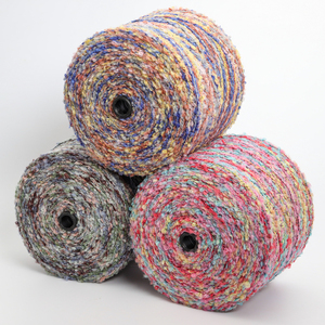 Tự Nhiên Xoăn Độ Kiên Trì Cao Không Gian Nhuộm Fancy Twist Đa Màu Boucle Sợi Giá Rẻ Vòng Sợi - Product Image 2