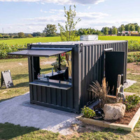 Container Bar in Acciaio da 20 Piedi, Personalizzabile, per Birra, Caffè, Negozi, Cantine Refrigerate, Bar del Vino, Hotel, Giardini, Colori Moderni