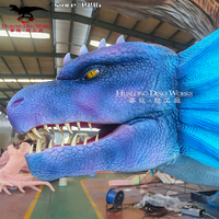 Parc à thème Jurassic life-ize monstre à cinq têtes Dragon Animatronic