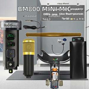 BM800プロ用ミニコンデンサーマイクカーディオイドプラスチック有線デスクトップPC電話ポータブルスタジオレコーディングスマートボックスメタル - Product Image 2