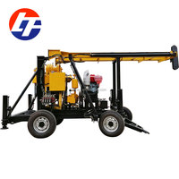 Foreuse hydraulique diesel portable sur remorque à roues de 22 CV pour puits d'eau, à vendre