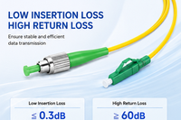Kabel Jumper Outdoor Indoor 1M FC APC ke LC APC Simplex Single Mode PVC OFNR 2.0mm Fiber Optic Patch Cord Harga Pigtails
