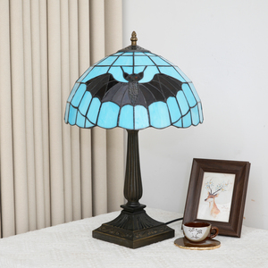 <span class=keywords><strong>Lampe</strong></span> de table en verre teinté <span class=keywords><strong>style</strong></span> chauve-souris noire, <span class=keywords><strong>lampe</strong></span> de chevet vintage pour chambre à coucher, bureau, artisanat artistique, décoration antique, <span class=keywords><strong>lampe</strong></span> de lecture - Product Image 2