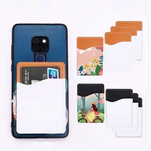 DIY Sublimation einfarbig PU-Leder Telefon Rückseite Aufkleber Brieftasche benutzerdefinierte Kreditkartenhalter für Telefon Hülle