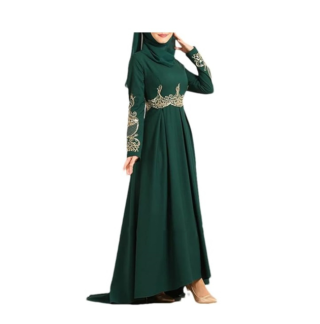 navy blue dress for baby girl Velvet Muslim Dress Women Abaya Embroidery Morocco Party Dress Winter  Thicken