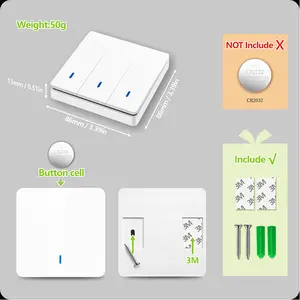 Vendita calda 86 tipo 433.92mhz pulsante interruttore a parete wireless telecomando 1/2/3key