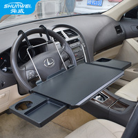 Table multifonctionnelle pour volant de voiture en ABS, support pour ordinateur portable sur dossier de siège de voiture, bureau d'ordinateur embarqué, accessoires automobiles