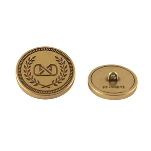 Custom Nickel Free Gold Alloy Shank Sewing Button For Coat