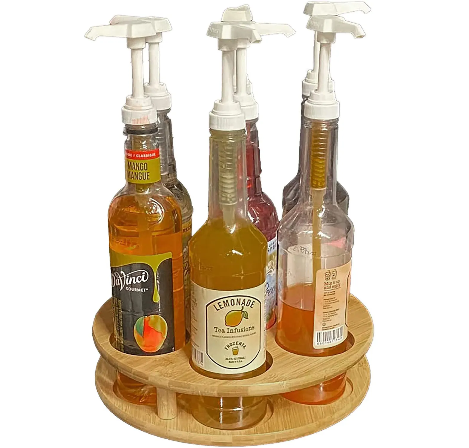 Kaffees irup regal-Aufbewahrung der Sirup flasche-Rotierender Sirup flaschen halter Organizer-Tischplatte Freistehendes Wein regal-Lazy