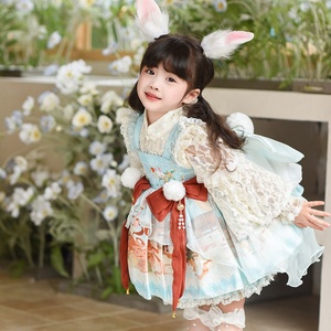 Gonne Tutu Lolita stile dolce da ragazza stile Tang cinese principessa con decorazione in pizzo per cartoni animati estivi - Product Image 2