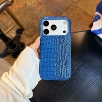 Pour iPhone 18 Pro Max Nouvelle coque de protection anti-chute semi-enveloppante en cuir de crocodile vintage pour iPhone 17 16 15 14 13