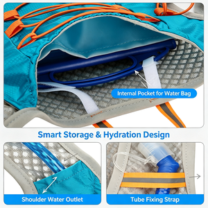 Custom Ultra <strong>Thin</strong> Mesh Running Vest Hydration Pack Emergency <strong>Whistle</strong> for Biking Walking Long Distance Run Hydration Backpack - Product Image 5