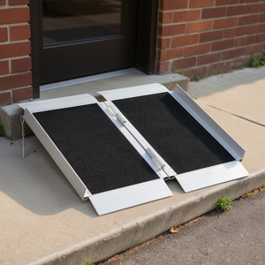 Portable Foldable <b>Wheelchair</b> Ramp 2 Ft Carpeted Accessible <b>Stairs</b> <b>For</b> Doorway Entry - Product Image 2