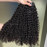 100% extension de cheveux humains épais brésiliens vierges indiens bruts couleur noire naturelle paquet frisé crépu