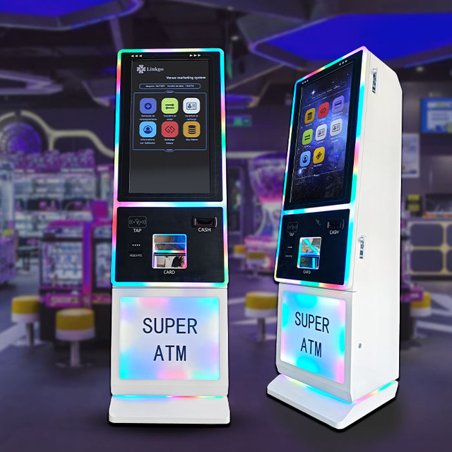 Multifunctional Self-service Card&Token Kiosk for Indoor Amusement Parks Customizable RGB LED Integrated Payment Terminal