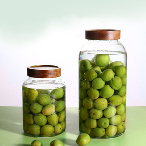 Với Acacia Thực Phẩm Lưu Trữ Jar Gỗ Vít Nắp Bán Buôn Sản Phẩm Kín Kính Lớn Bìa Đa Chức Năng Cổ Điển Quà - Product Image 2