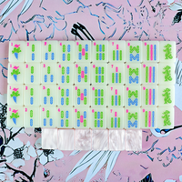 Ensemble de Mahjong américain de luxe pliable en acrylique vert menthe double n°2 Rose Perle, 160 tuiles, personnalisable, vente au détail et en gros