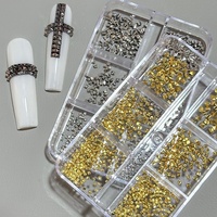 Pyramides 3D Punk Rock pour Nail Art, Rivets Métalliques Coniques à Quatre Faces à Dos Plat, Breloques Gothiques pour Ongles