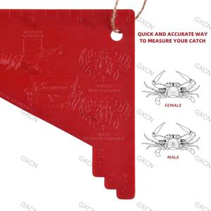 มาตรวัดปูพลาสติกสีแดงทนทานสำหรับการวัดกุ้งก้ามกรามและหอยหอยมีหลายฟังก์ชันสำหรับเทคนิคการตกปลาบิน - Product Image 2